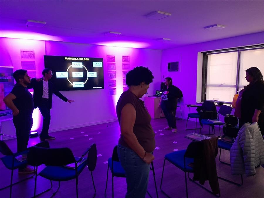 Vivência prática dos alunos na sala do Master Practitioner em PNL